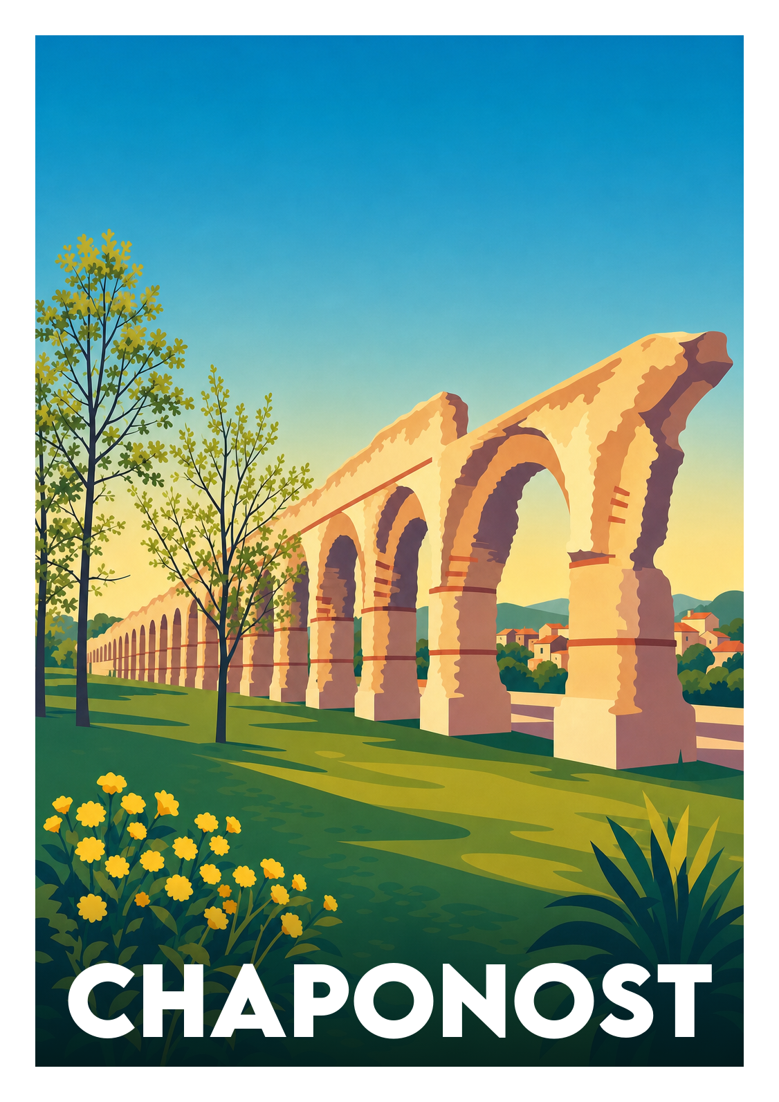 Affiche souvenir de Chaponost – image brute sans cadre