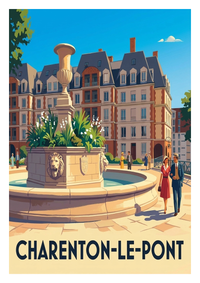 Affiche souvenir de Charenton-le-Pont – image brute sans cadre