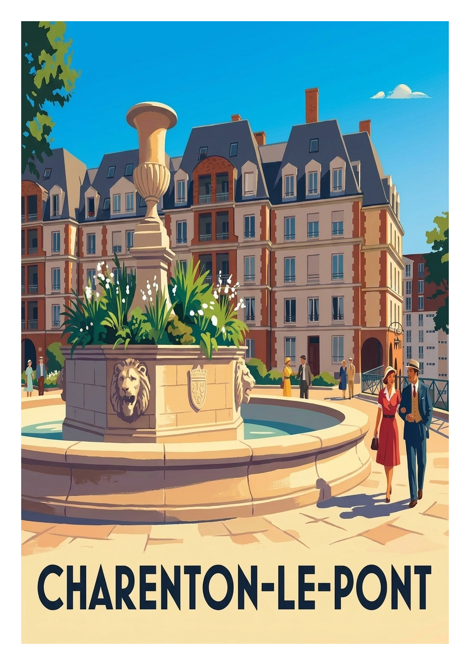 Affiche souvenir de Charenton-le-Pont – image brute sans cadre