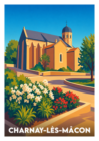 Affiche souvenir de Charnay-lès-Mâcon – image brute sans cadre