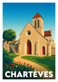 Affiche souvenir de Chartèves – image brute sans cadre