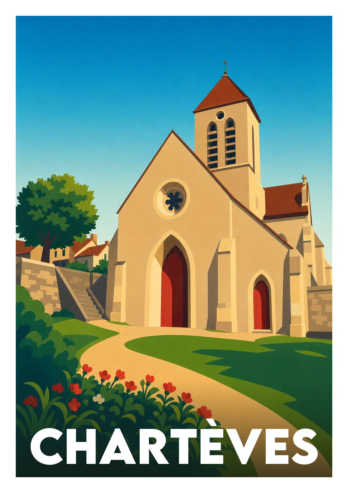 Affiche souvenir de Chartèves – image brute sans cadre