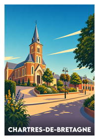 Affiche souvenir de Chartres-de-Bretagne – image brute sans cadre