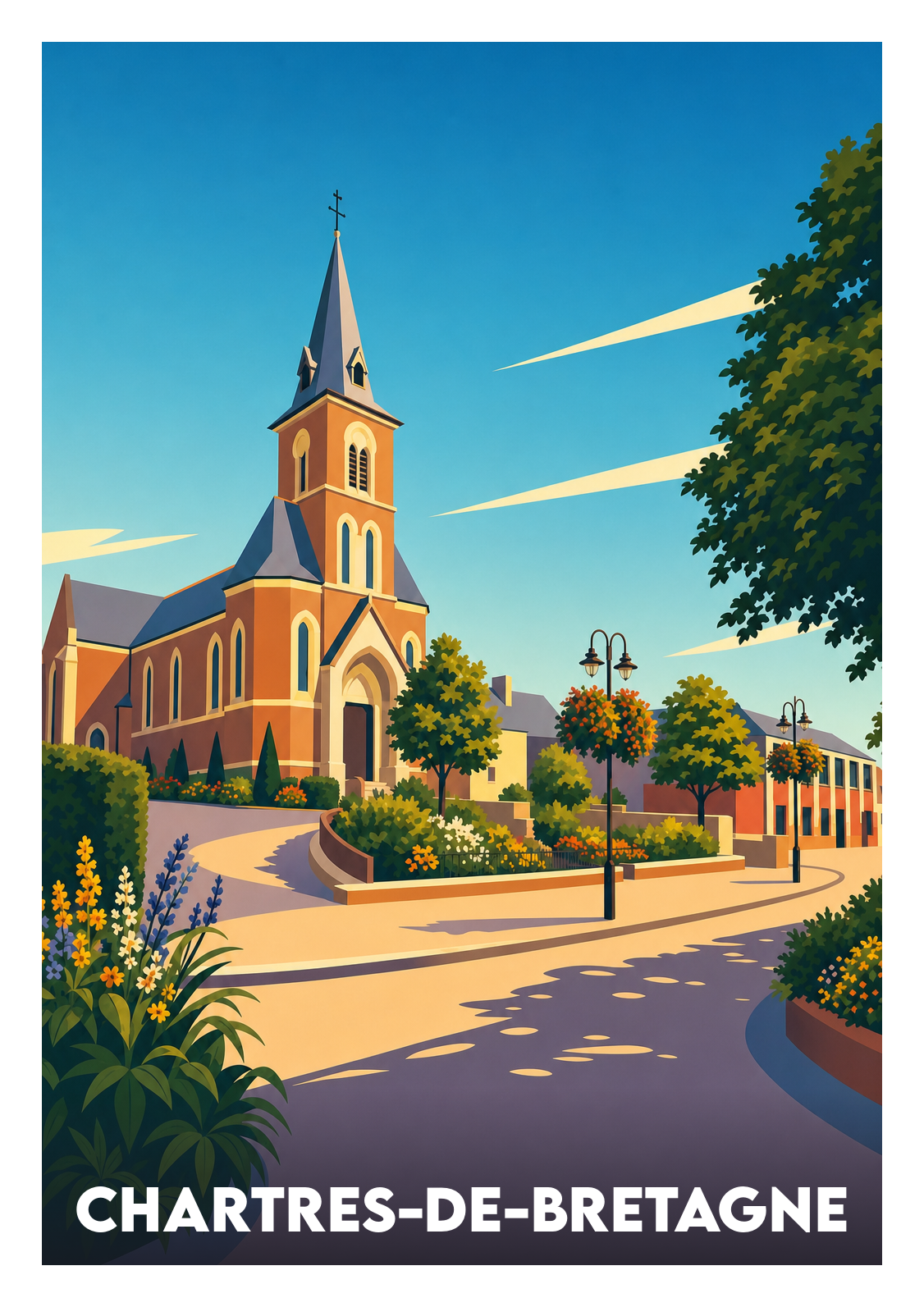 Affiche souvenir de Chartres-de-Bretagne – image brute sans cadre
