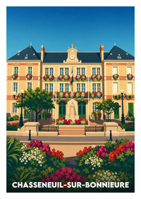 Affiche souvenir de Chasseneuil-sur-Bonnieure – image brute sans cadre