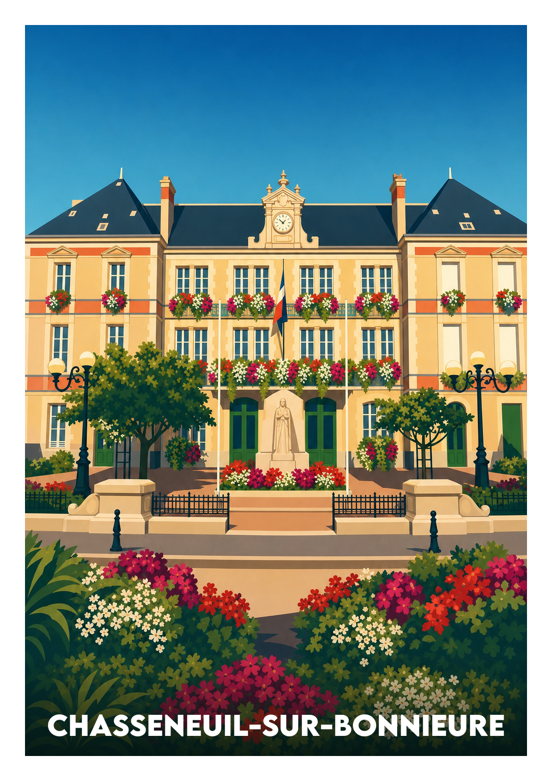 Affiche souvenir de Chasseneuil-sur-Bonnieure – image brute sans cadre