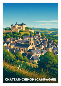 Affiche souvenir de Château-Chinon (Campagne) – image brute sans cadre
