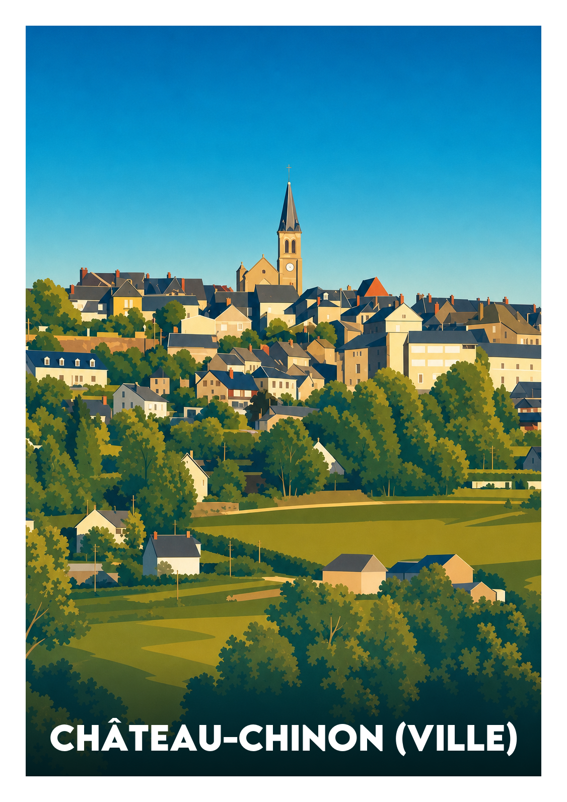 Affiche souvenir de Château-Chinon (Ville) – image brute sans cadre