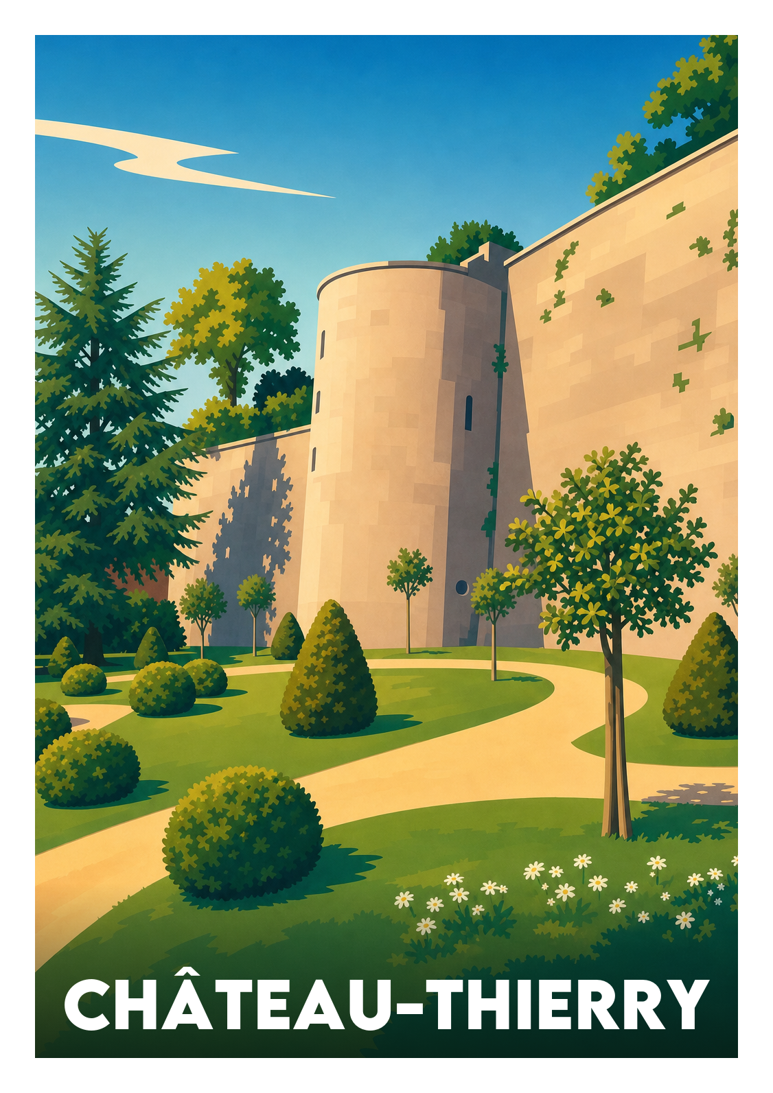 Affiche souvenir de Château-Thierry – image brute sans cadre
