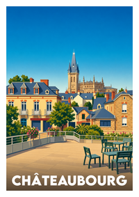 Affiche souvenir de Châteaubourg – image brute sans cadre