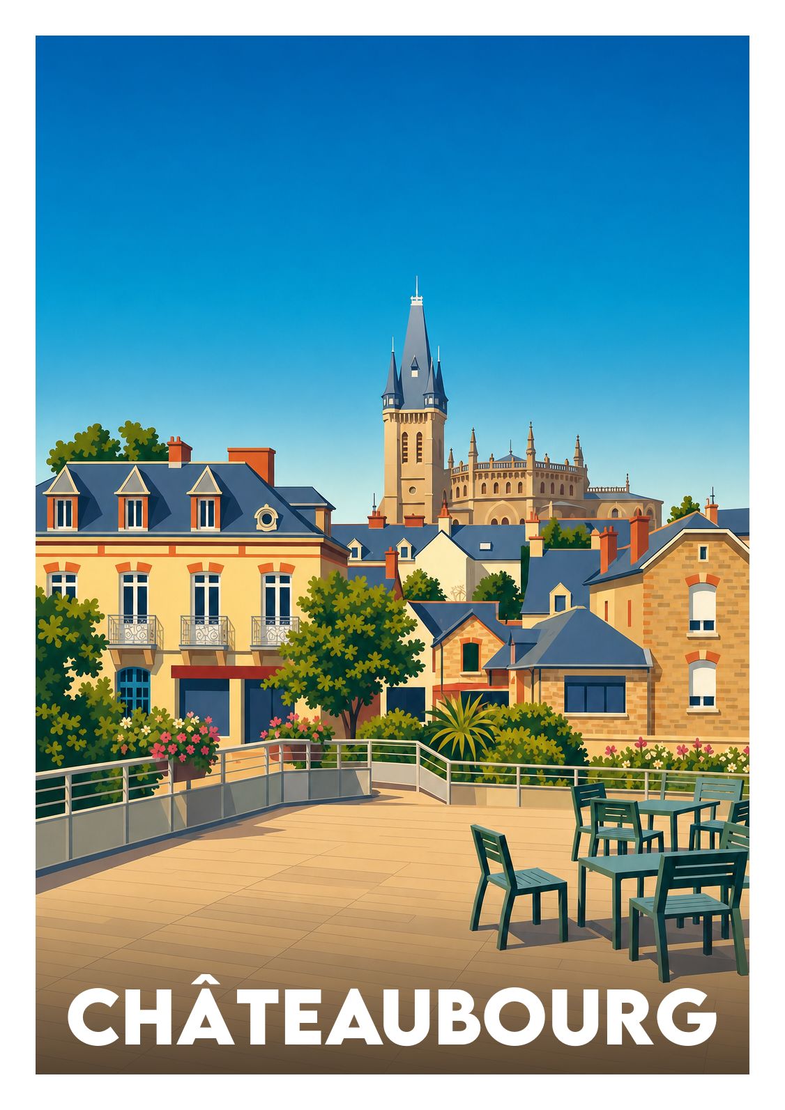 Affiche souvenir de Châteaubourg – image brute sans cadre