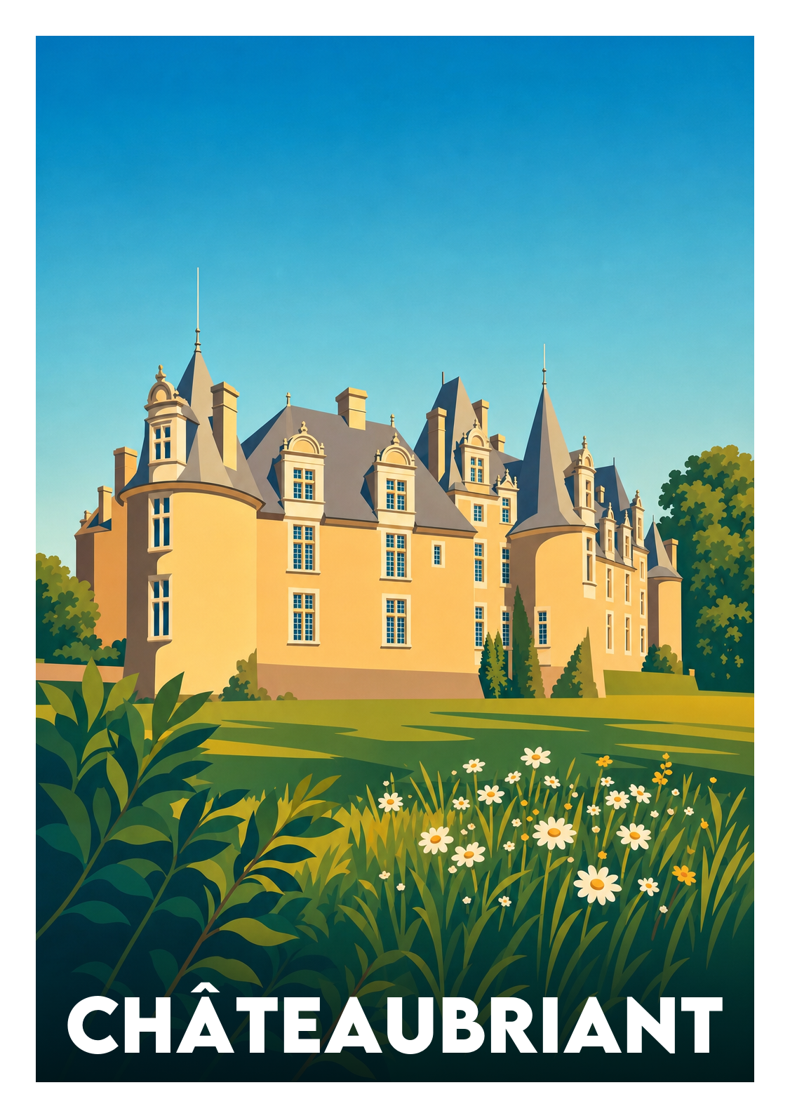 Affiche souvenir de Châteaubriant – image brute sans cadre