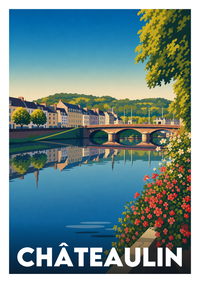 Affiche souvenir de Châteaulin – image brute sans cadre