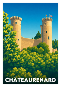 Affiche souvenir de Châteaurenard – image brute sans cadre