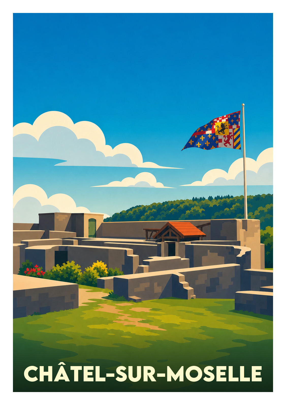 Affiche souvenir de Châtel-sur-Moselle – image brute sans cadre