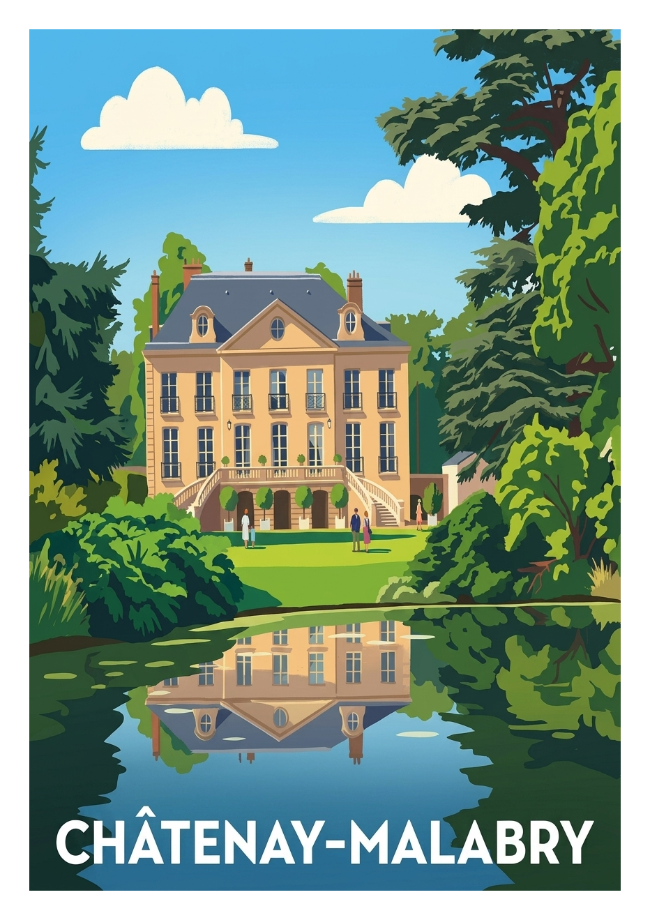 Affiche souvenir de Châtenay-Malabry – image brute sans cadre