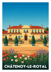Affiche souvenir de Châtenoy-le-Royal – image brute sans cadre