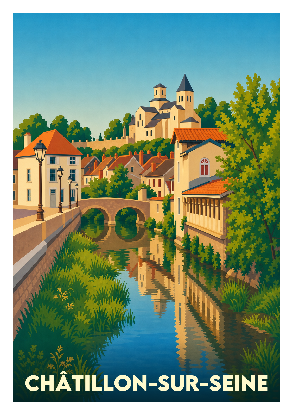 Affiche souvenir de Châtillon-sur-Seine – image brute sans cadre