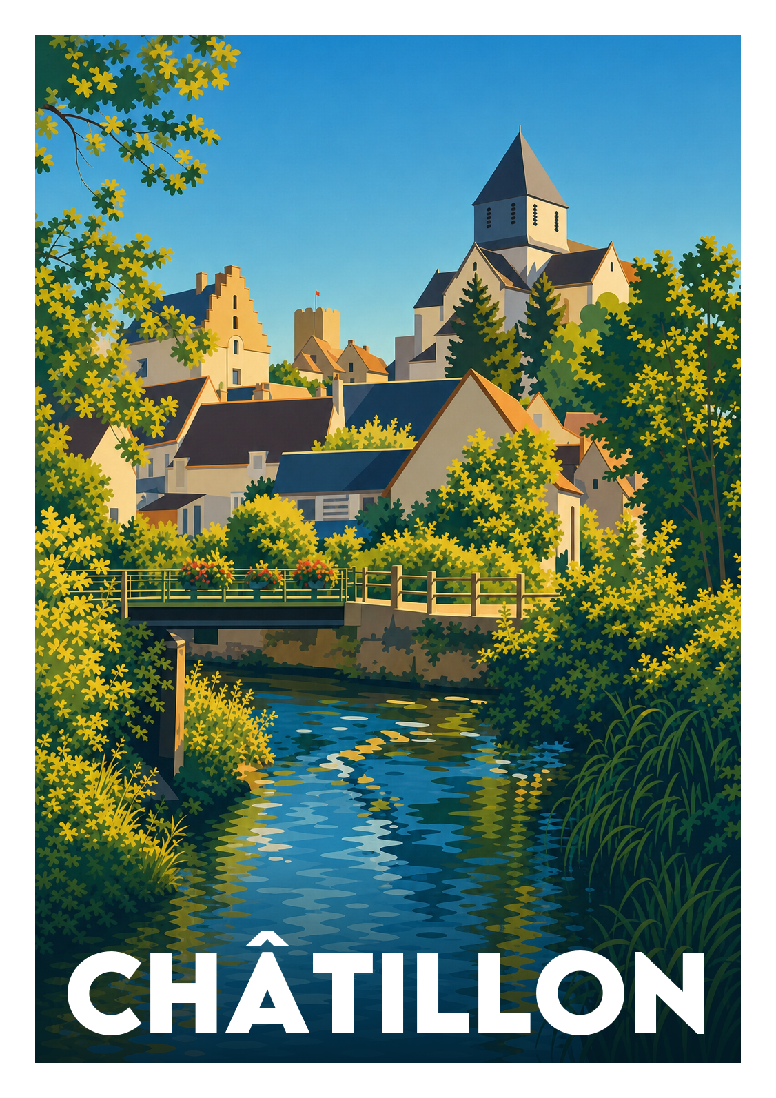 Affiche souvenir de Châtillon – image brute sans cadre