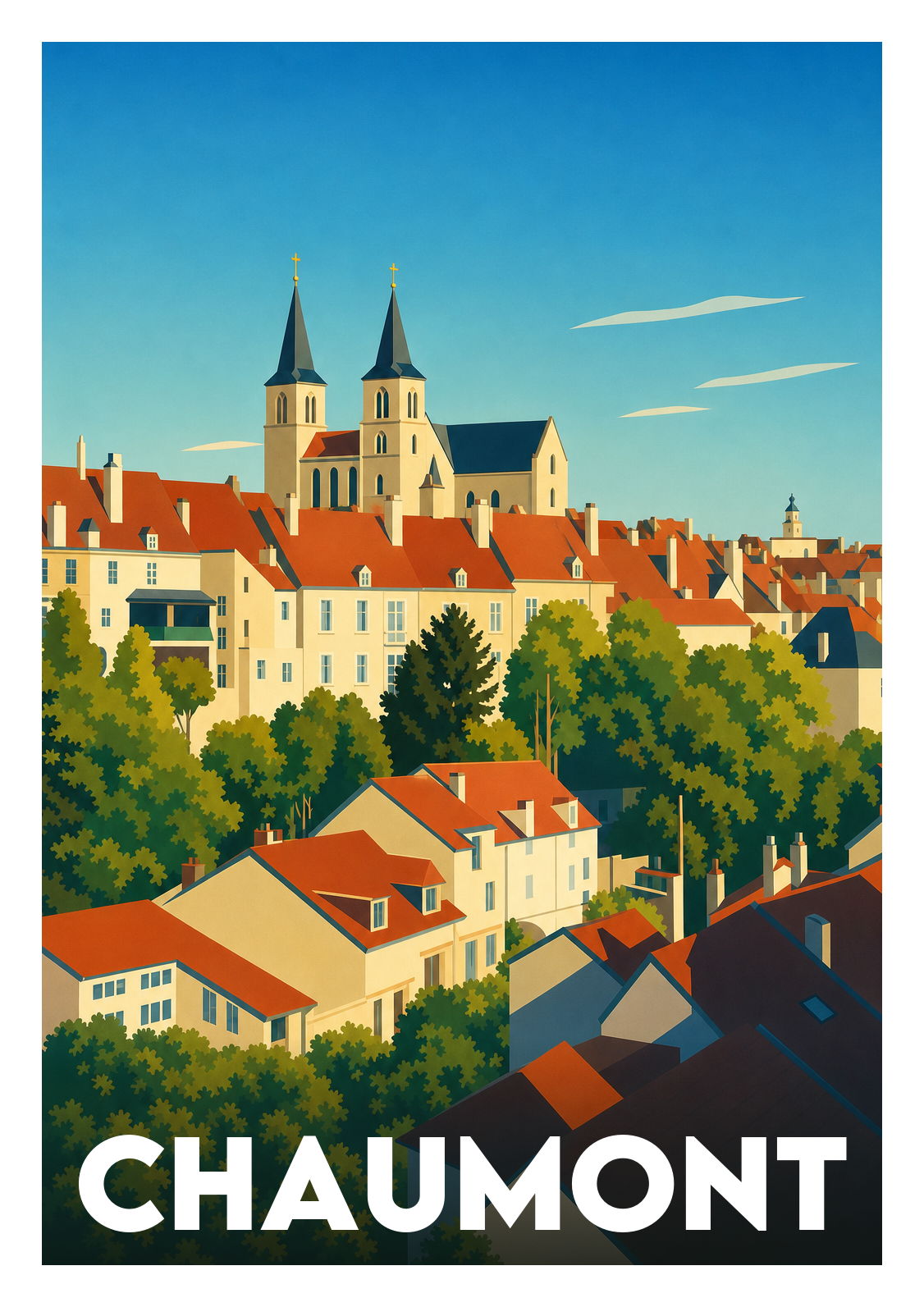 Affiche souvenir de Chaumont – image brute sans cadre