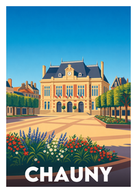 Affiche souvenir de Chauny – image brute sans cadre