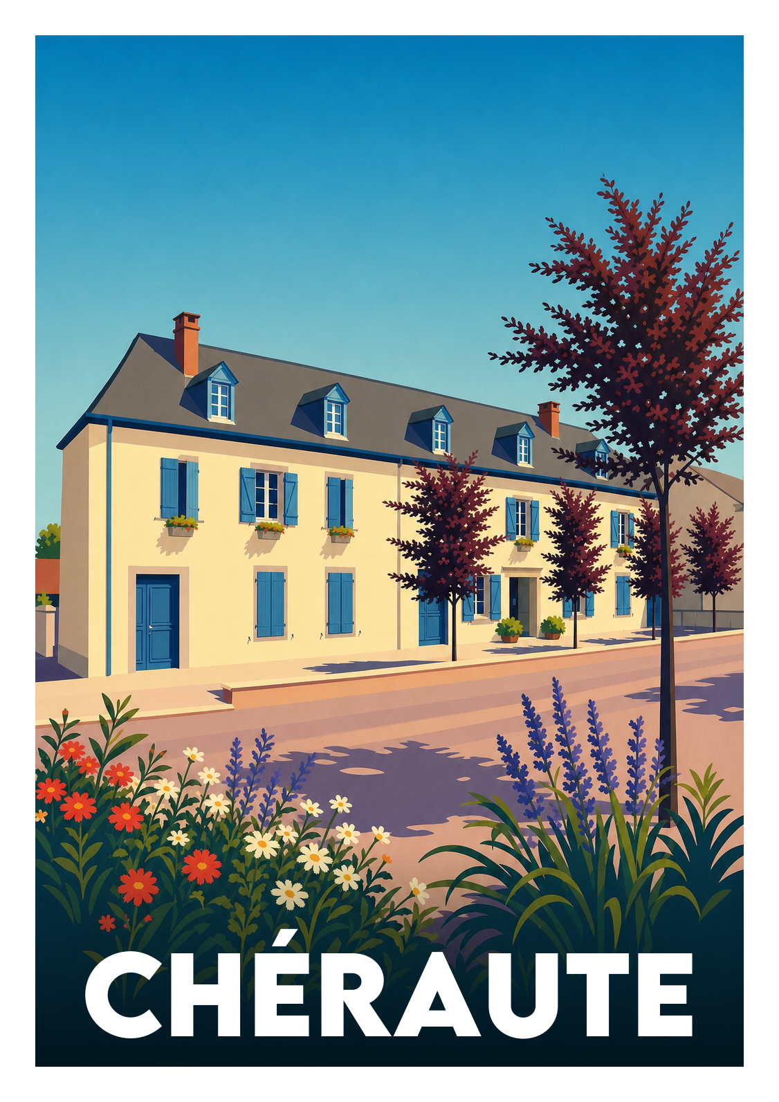 Affiche souvenir de Chéraute – image brute sans cadre
