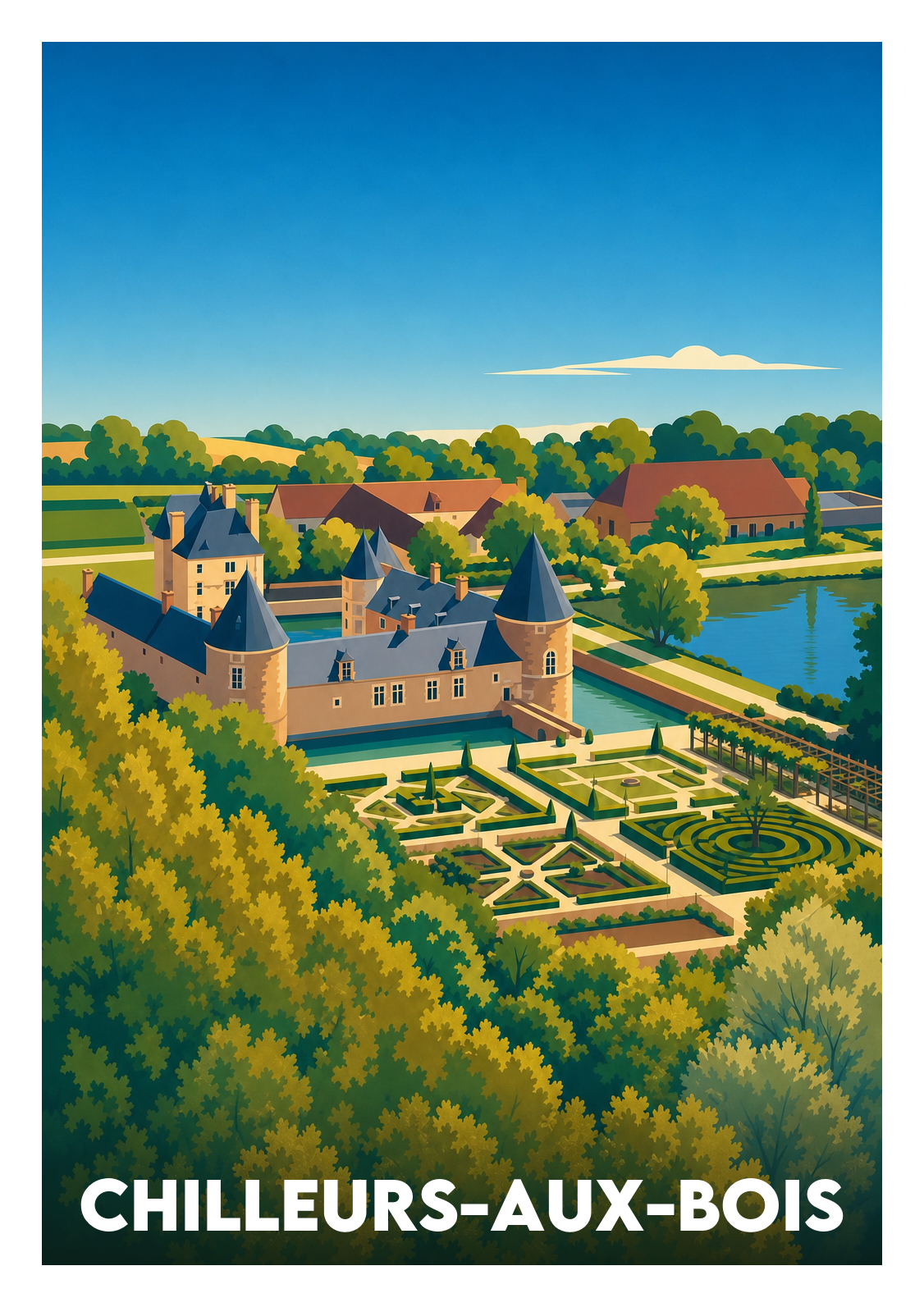 Affiche souvenir de Chilleurs-aux-Bois – image brute sans cadre