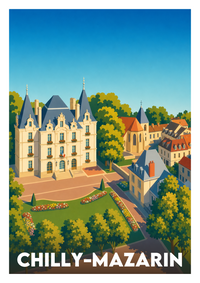 Affiche souvenir de Chilly-Mazarin – image brute sans cadre