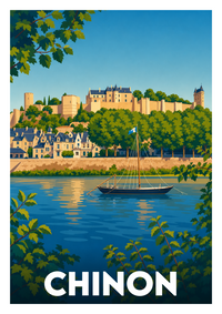 Affiche souvenir de Chinon – image brute sans cadre