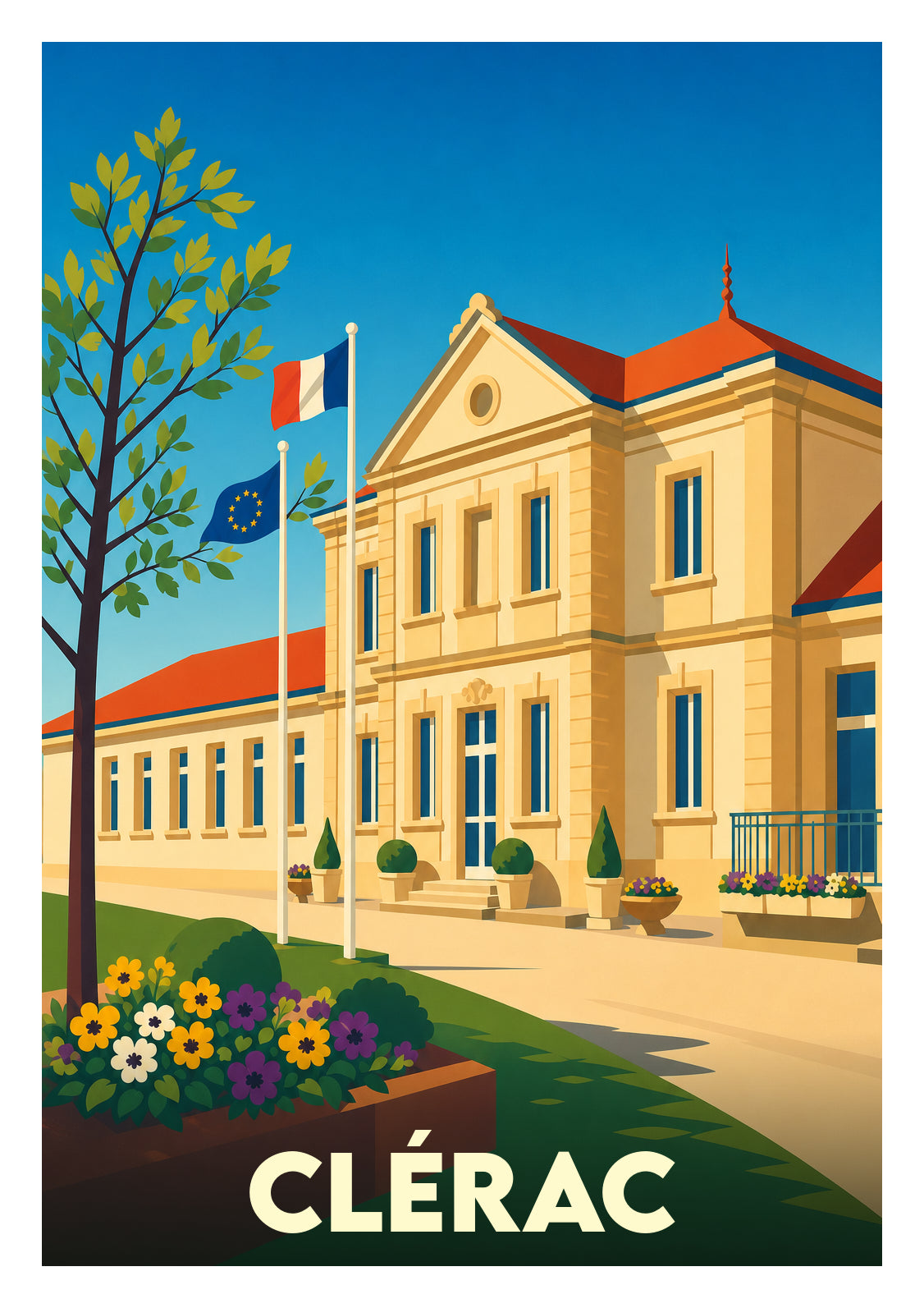 Affiche souvenir de Clérac – image brute sans cadre