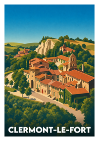 Affiche souvenir de Clermont-le-Fort – image brute sans cadre