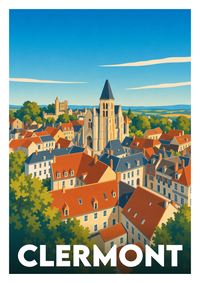Affiche souvenir de Clermont – image brute sans cadre