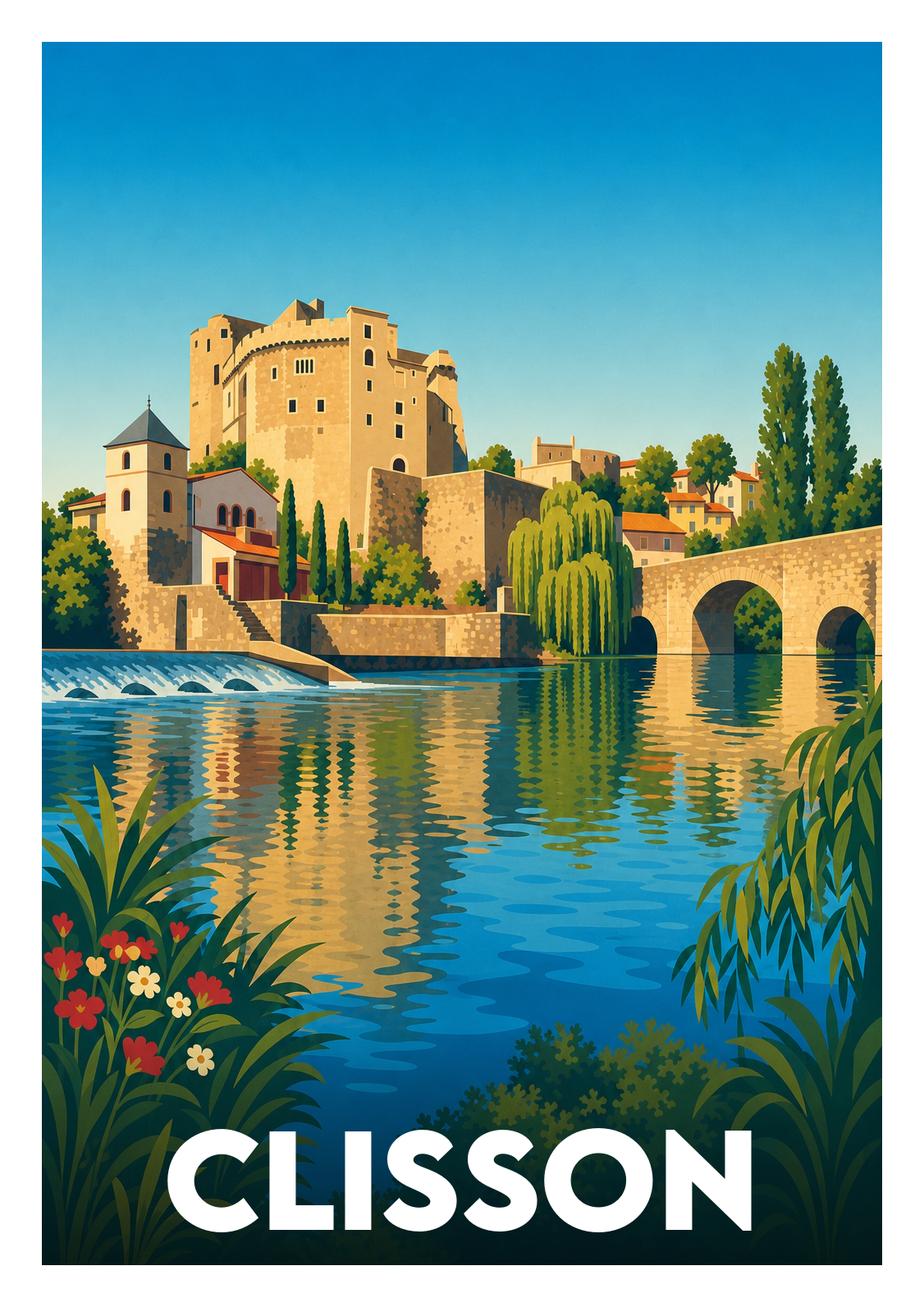 Affiche souvenir de Clisson – image brute sans cadre