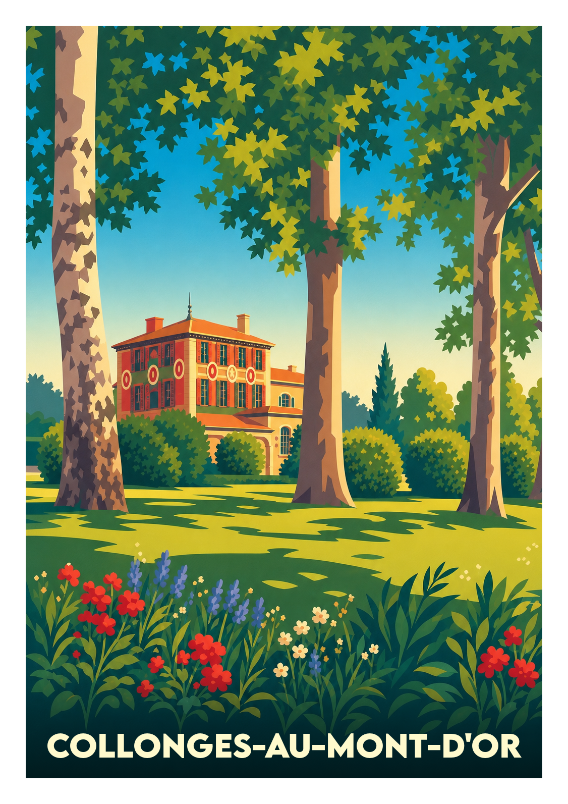 Affiche souvenir de Collonges-au-Mont-d'Or – image brute sans cadre