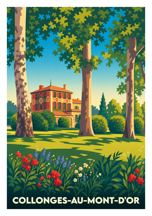 Affiche souvenir de Collonges-au-Mont-d'Or – image brute sans cadre