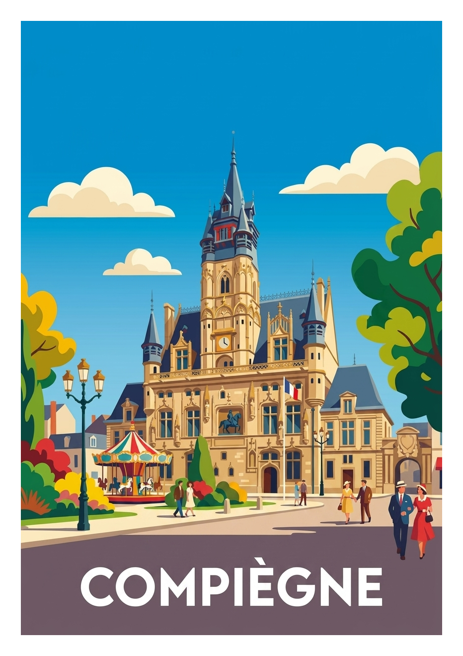 Affiche souvenir de Compiègne – image brute sans cadre