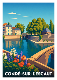 Affiche souvenir de Condé-sur-l'Escaut – image brute sans cadre