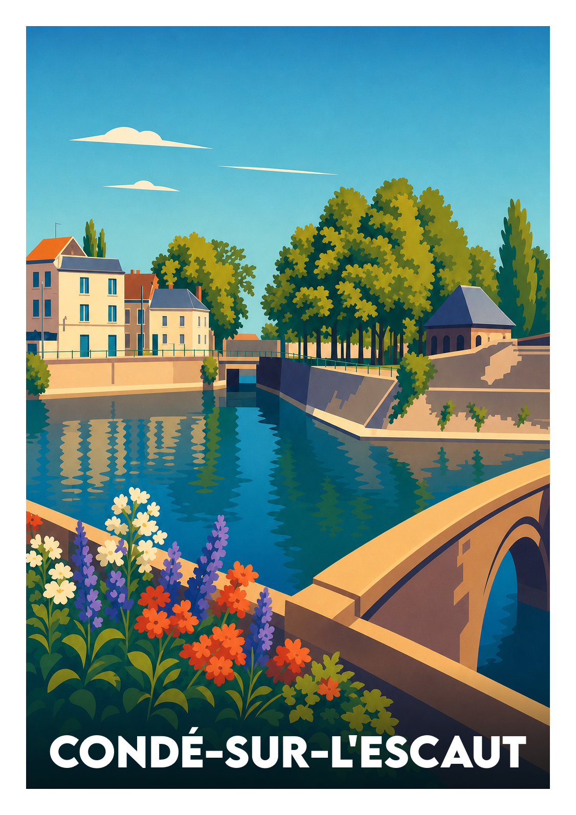 Affiche souvenir de Condé-sur-l'Escaut – image brute sans cadre