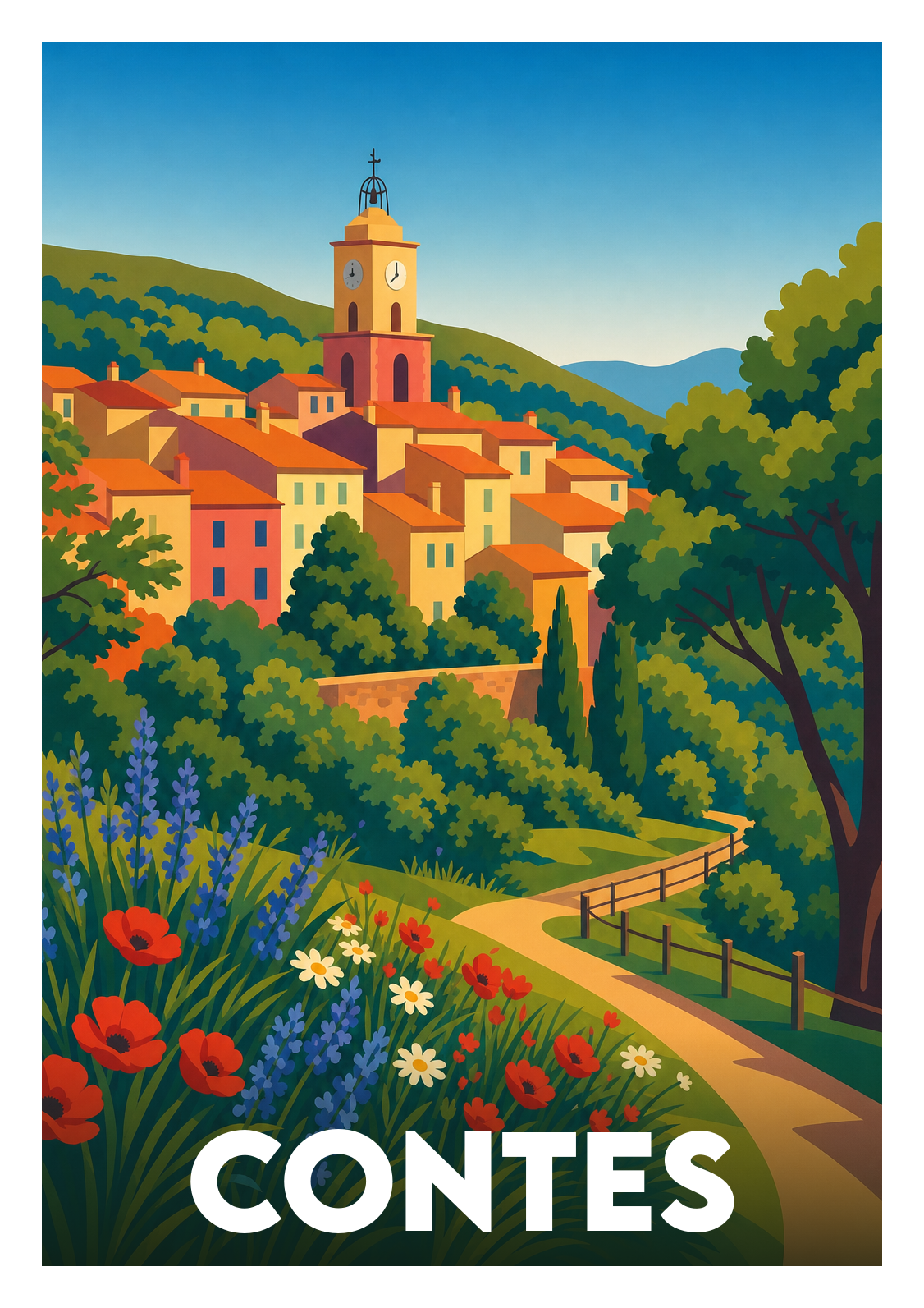 Affiche souvenir de Contes – image brute sans cadre