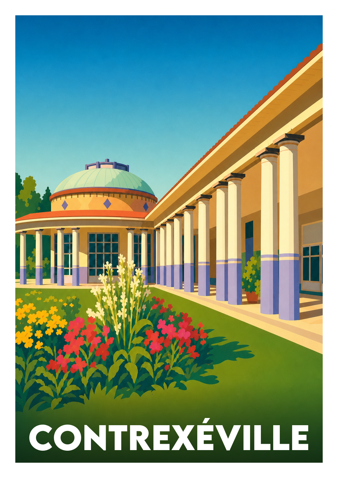 Affiche souvenir de Contrexéville – image brute sans cadre