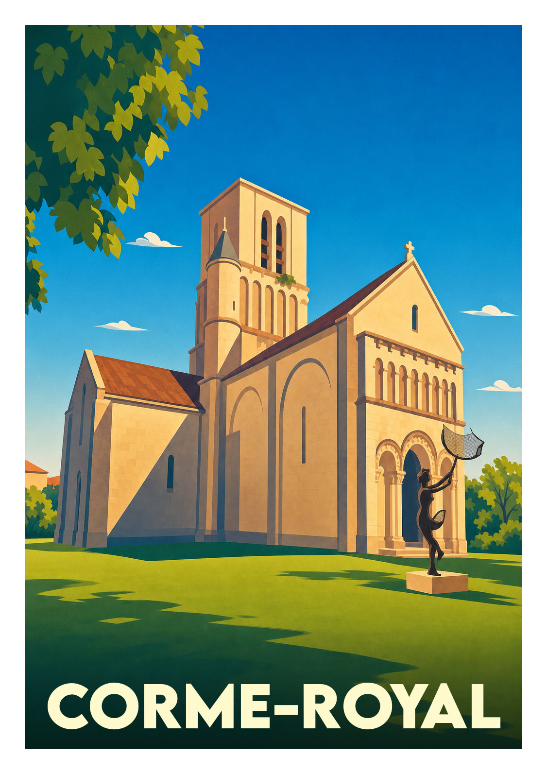 Affiche souvenir de Corme-Royal – image brute sans cadre