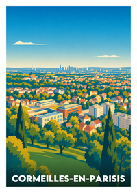 Affiche souvenir de Cormeilles-en-Parisis – image brute sans cadre