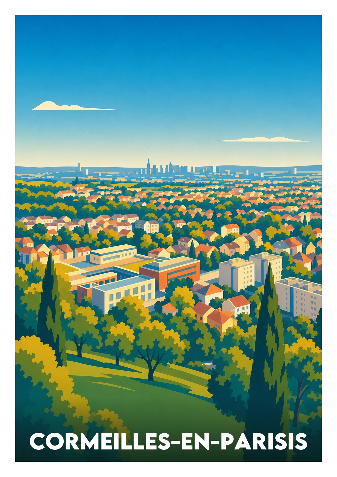Affiche souvenir de Cormeilles-en-Parisis – image brute sans cadre
