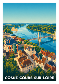 Affiche souvenir de Cosne-Cours-sur-Loire – image brute sans cadre