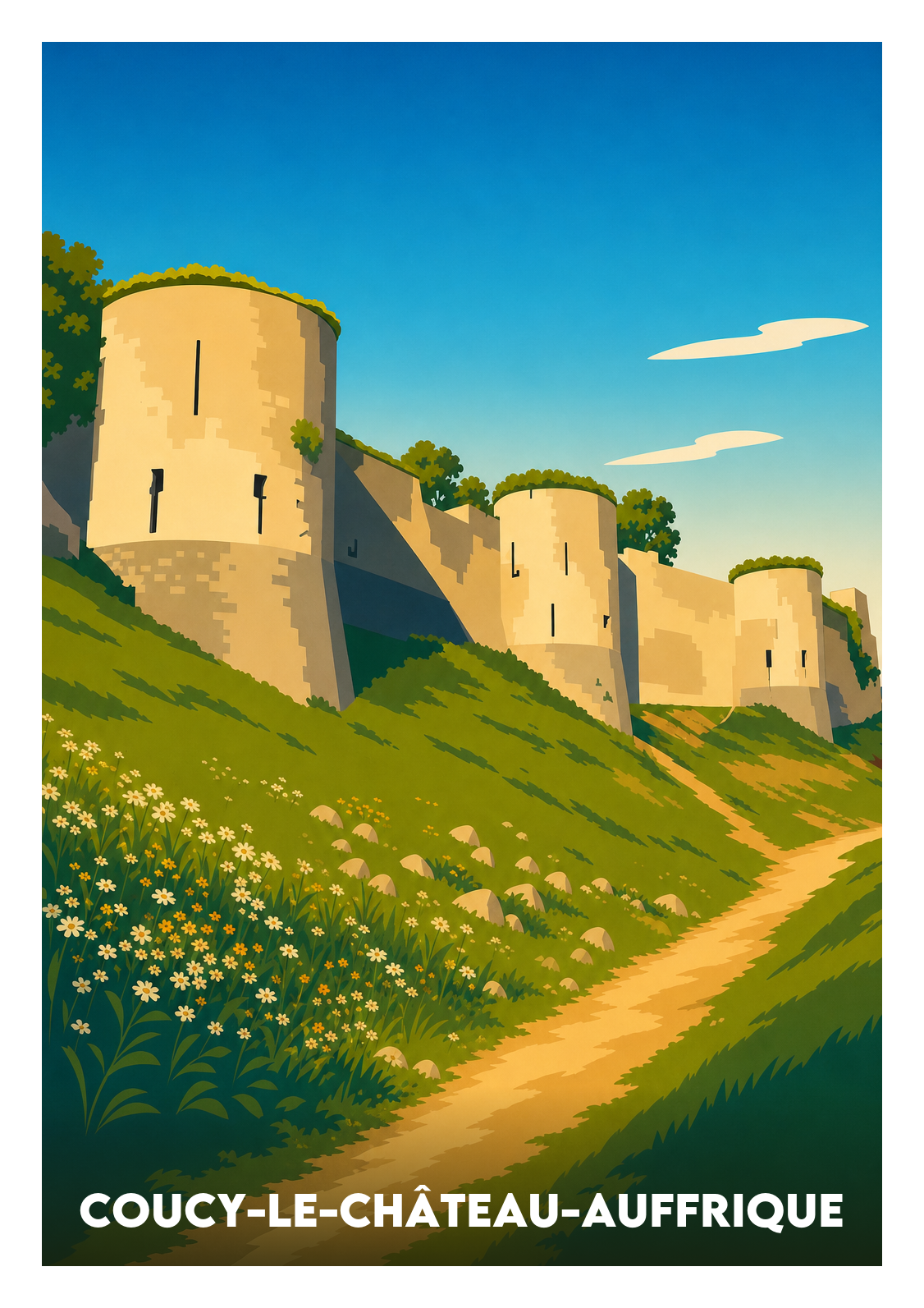 Affiche souvenir de Coucy-le-Château-Auffrique – image brute sans cadre