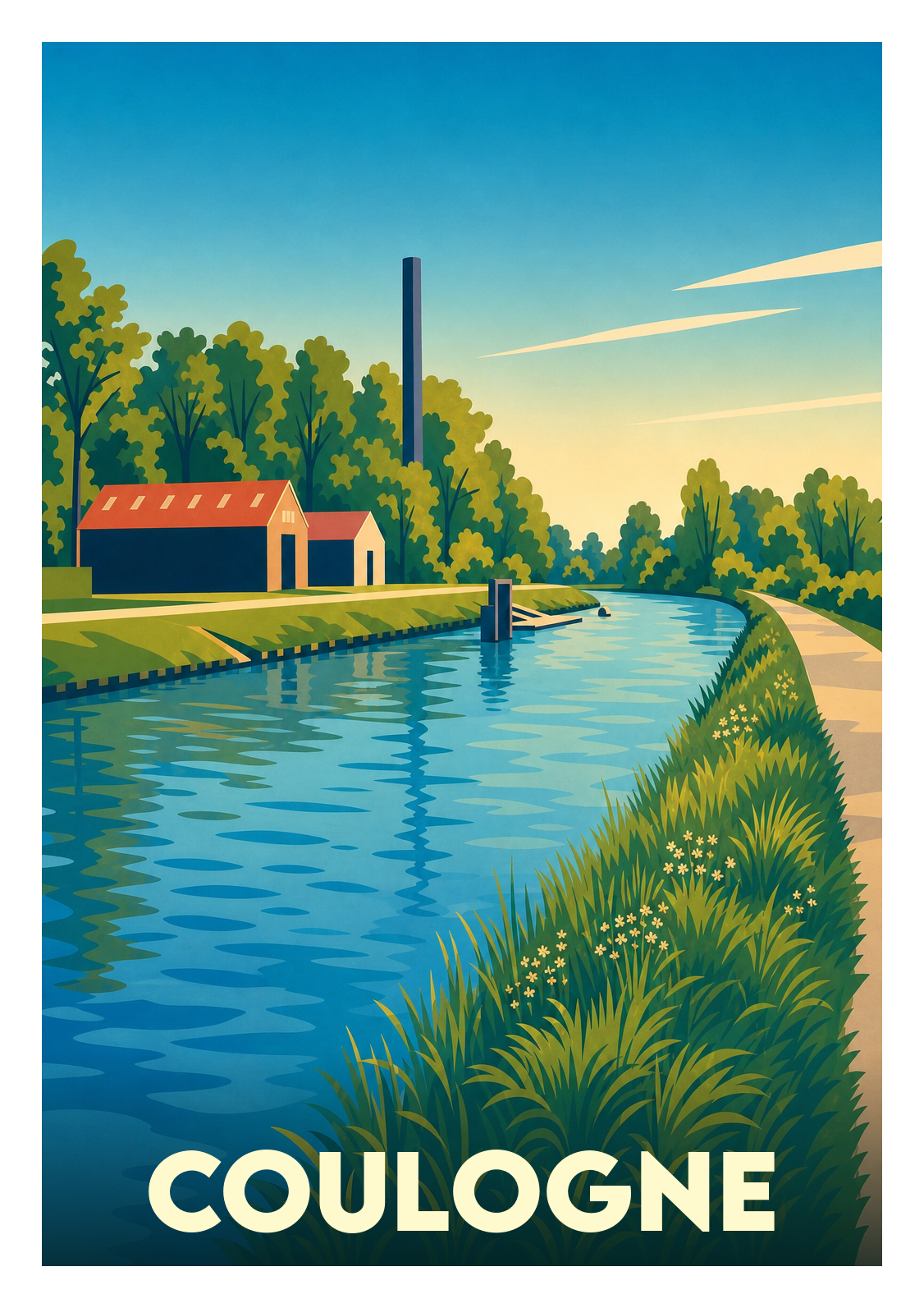 Affiche souvenir de Coulogne – image brute sans cadre