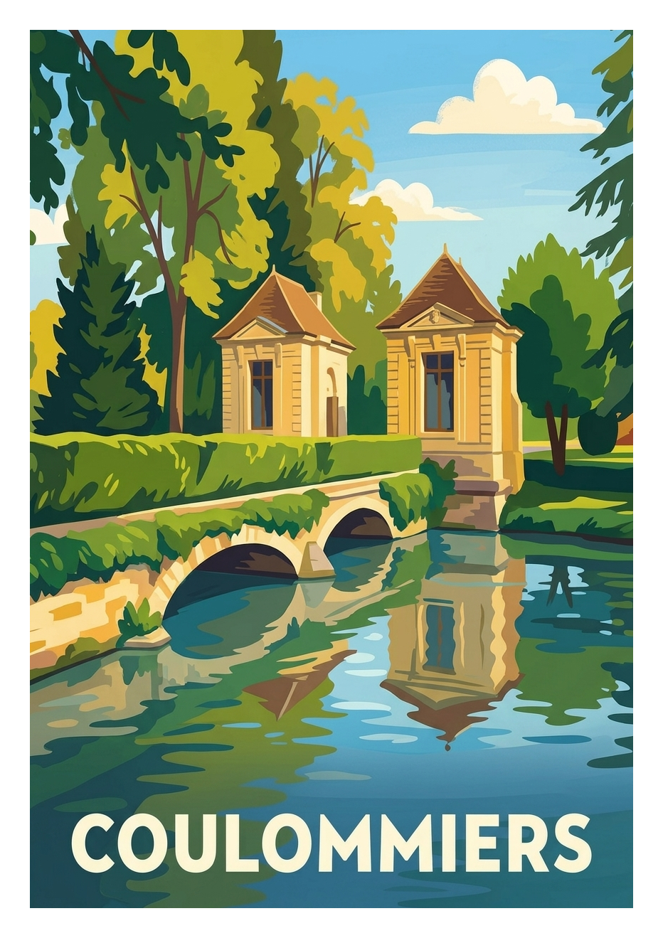 Affiche souvenir de Coulommiers – image brute sans cadre