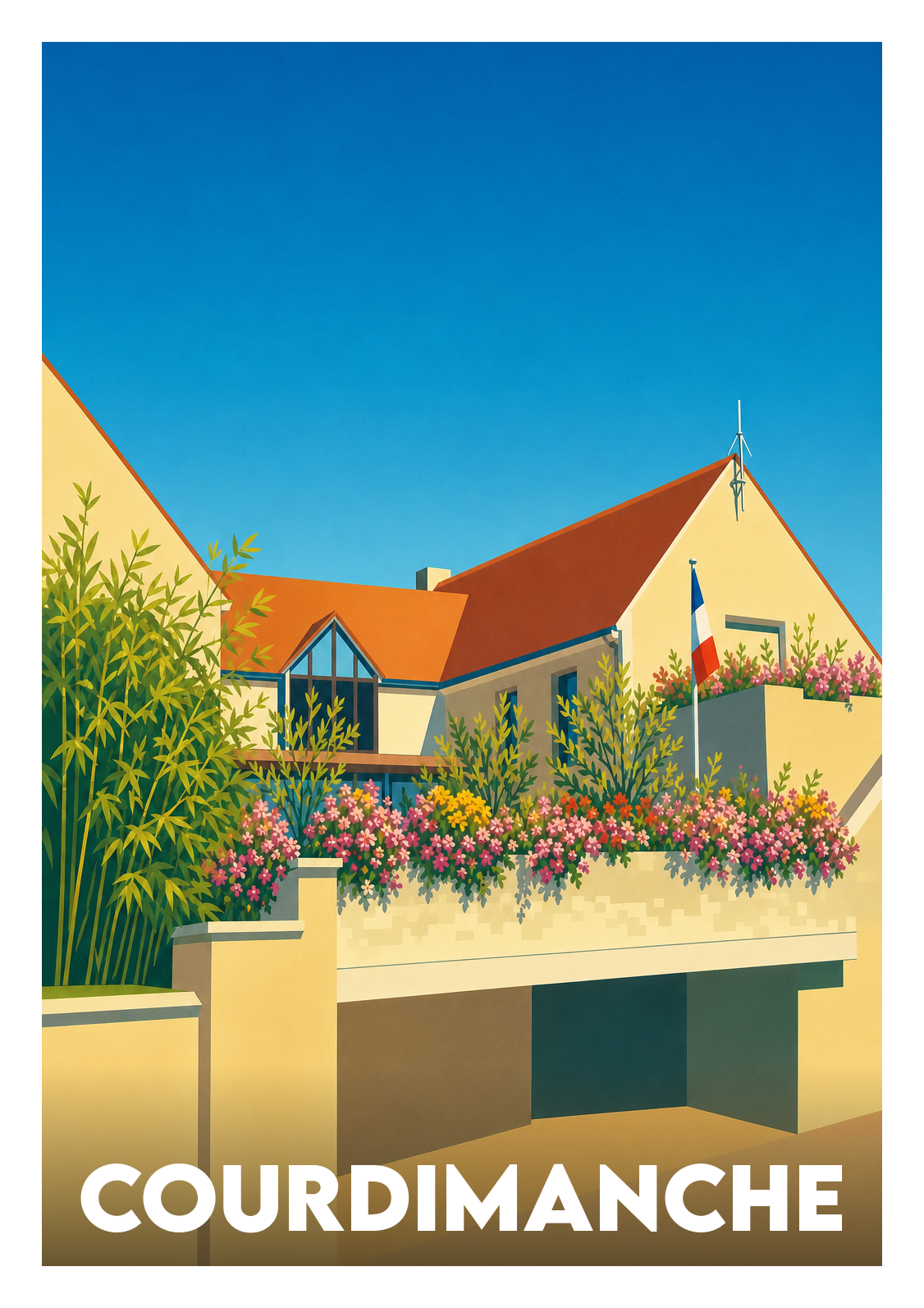 Affiche souvenir de Courdimanche – image brute sans cadre