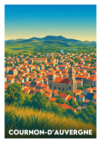 Affiche souvenir de Cournon-d'Auvergne – image brute sans cadre