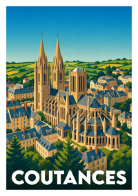 Affiche souvenir de Coutances – image brute sans cadre